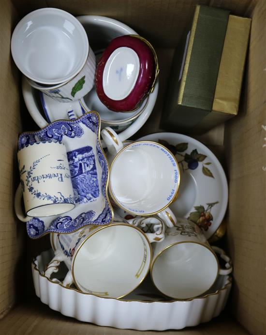 A small quantity of Worcester, Evesham, Portmeirion, Jardiniere, Quimper and sundries